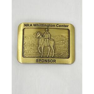 Vintage NRA Brass Belt Buckle Whittington Center Sponsor